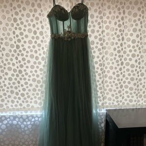 Jade green full length formal